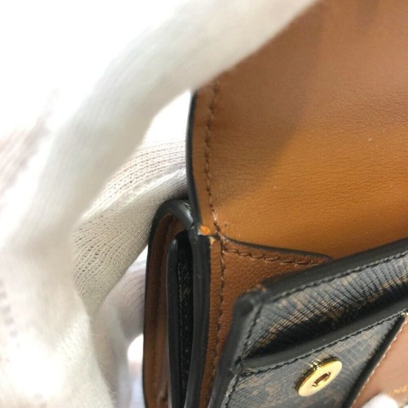 CELINE Triomphe Small trifold Compact wallet Trifold wallet PVC/Leather Brown - Picture 11 of 16